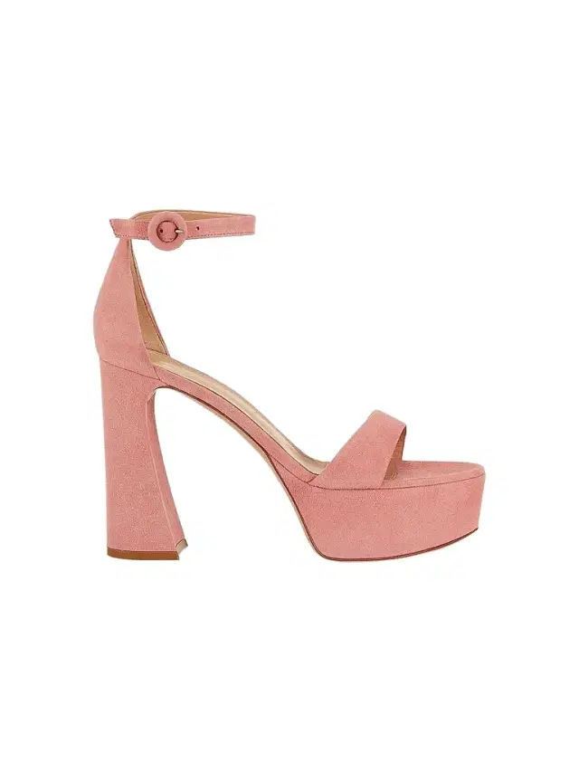 Gianvito Rossi Women's Holly 70MM Suede Platform Sandals - Camellia