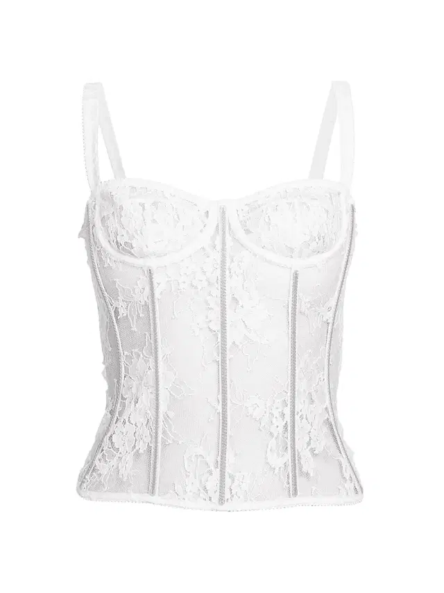 Dolce & Gabbana Women's Lace Underwire Bustier - Bianco Ottico