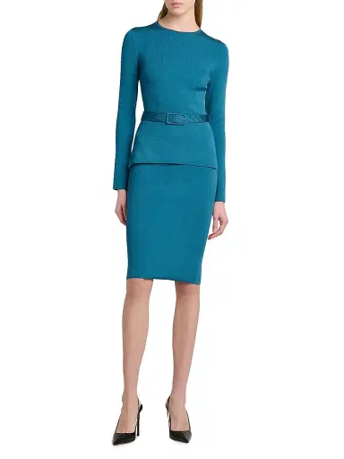 Tom Ford Women's Knit Belted Long-Sleeve Top | Thumbnail 2