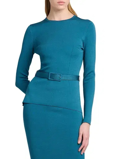 Tom Ford Women's Knit Belted Long-Sleeve Top | Thumbnail 3