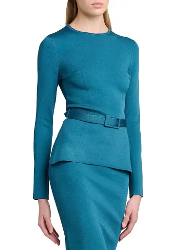 Tom Ford Women's Knit Belted Long-Sleeve Top | Thumbnail 4