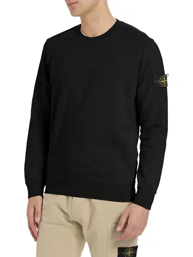 Stone Island Men's Cotton Crewneck Sweatshirt - Black - Size Small | Thumbnail 3