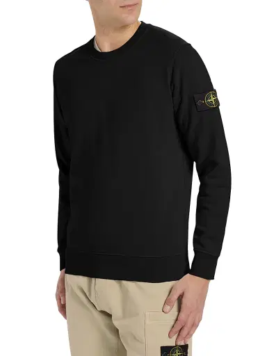 Stone Island Men's Cotton Crewneck Sweatshirt - Black - Size Small | Thumbnail 4