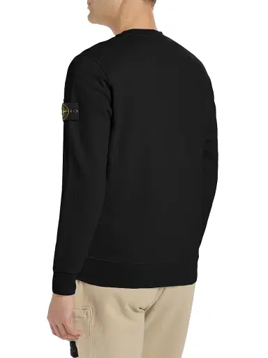 Stone Island Men's Cotton Crewneck Sweatshirt - Black - Size Small | Thumbnail 5