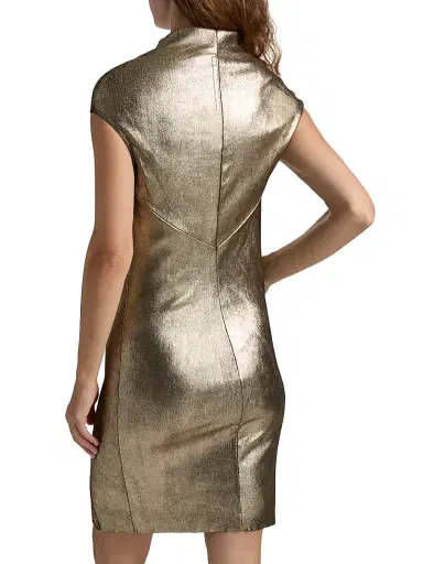 Rick Owens Women's Aggy Metallic Leather & Cotton-Blend Knee-Length Dress | Thumbnail 5 Rick Owens Women's Aggy Metallic Leather & Cotton-Blend Knee-Length Dress | Thumbnail 5