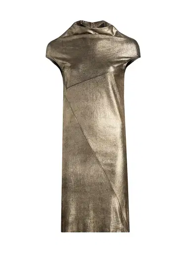 Rick Owens Women's Aggy Metallic Leather & Cotton-Blend Knee-Length Dress | Thumbnail 1 Rick Owens Women's Aggy Metallic Leather & Cotton-Blend Knee-Length Dress | Thumbnail 1