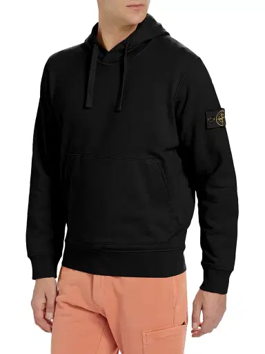 Stone Island Men's Cotton Fleece Hoodie - Black - Size Small | Thumbnail 3