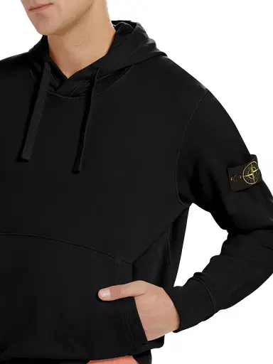 Stone Island Men's Cotton Fleece Hoodie - Black - Size Small | Thumbnail 6