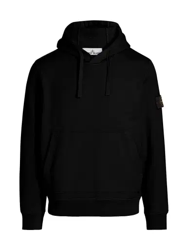 Stone Island Men's Cotton Fleece Hoodie - Black - Size Small | Thumbnail 1