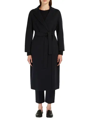 Max Mara Women's Wool Broadcloth Midi Coat - Midnightblue - Size 0 | Thumbnail 2
