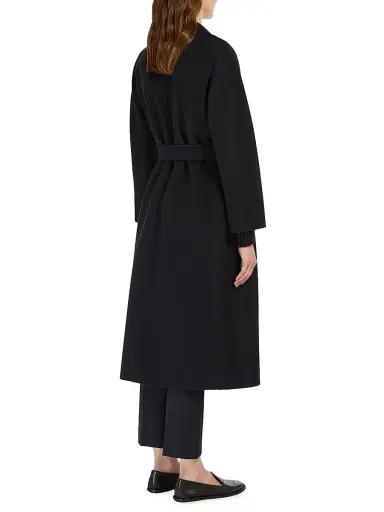 Max Mara Women's Wool Broadcloth Midi Coat - Midnightblue - Size 0 | Thumbnail 3