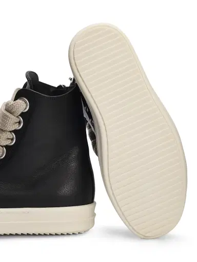 Rick Owens Women's Jumbolace Leather High-Top Sneakers - Black Milk | Thumbnail 6