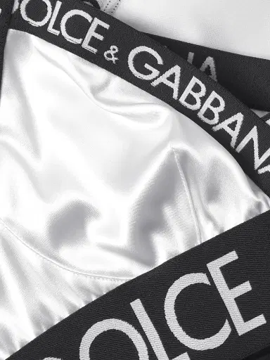 Dolce & Gabbana Women's Satin Logo Triangle Bra - Optical White - Size XS | Thumbnail 6 Dolce & Gabbana Women's Satin Logo Triangle Bra - Optical White - Size XS | Thumbnail 6