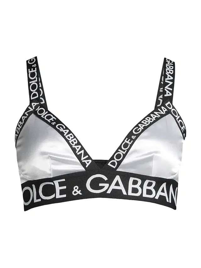 Dolce & Gabbana Women's Satin Logo Triangle Bra - Optical White