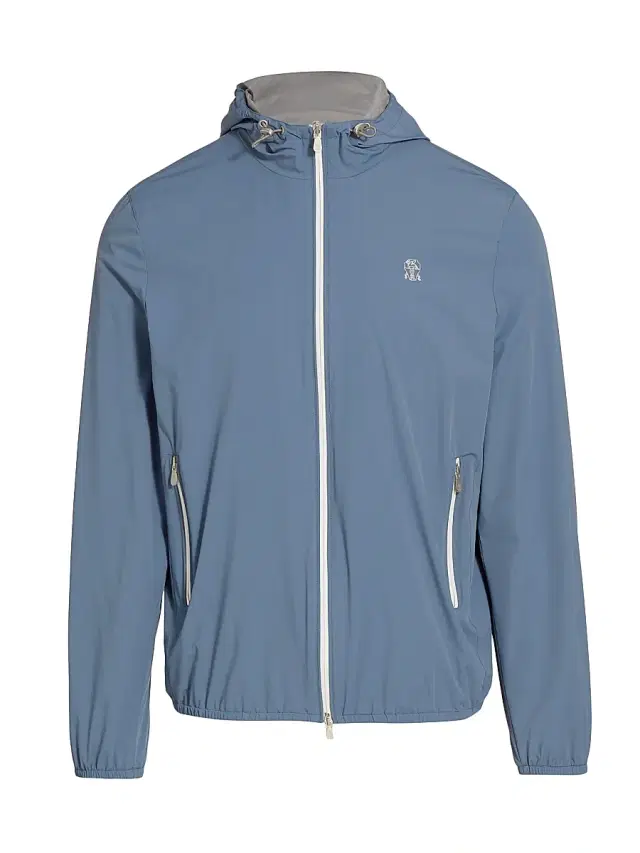 Brunello Cucinelli Men's Spa Windbreaker Jacket - Ink Blue - Size Medium