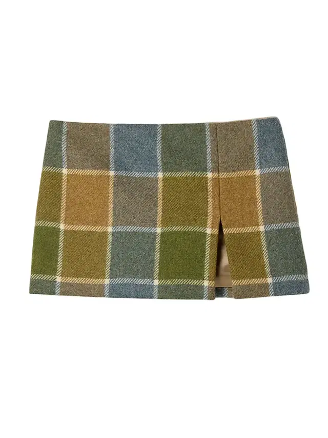 Miu Miu Women's Checked Mini Skirt - Brown
