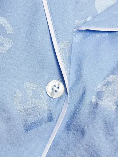 Dolce & Gabbana Women's Silk Satin Jacquard DG Logo Pajama Shirt - Very Light Lilac - Size 8 | Thumbnail 6 Dolce & Gabbana Women's Silk Satin Jacquard DG Logo Pajama Shirt - Very Light Lilac - Size 8 | Thumbnail 6