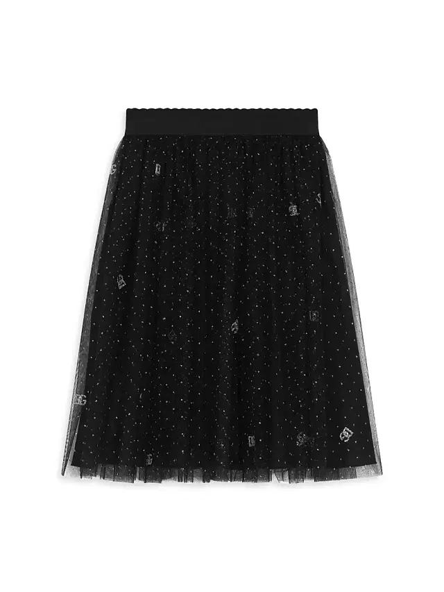 Dolce & Gabbana Little Girl's & Girl's DG Glitter Tulle Skirt - Black
