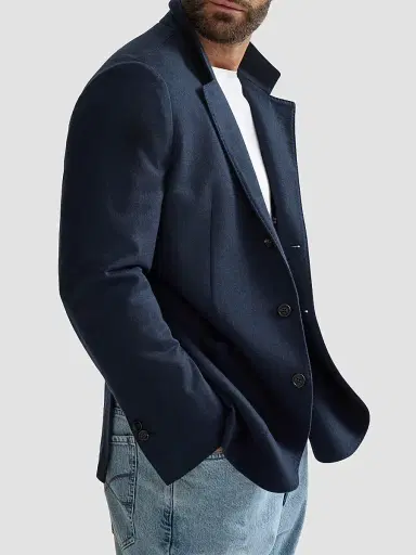 Brunello Cucinelli Men's Cashmere Jersey Blazer with Patch Pockets - Cobalt | Thumbnail 3 Brunello Cucinelli Men's Cashmere Jersey Blazer with Patch Pockets - Cobalt | Thumbnail 3