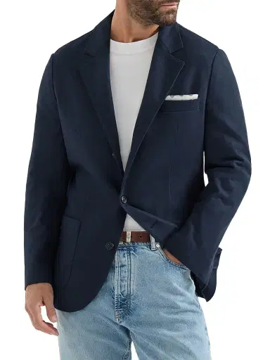 Brunello Cucinelli Men's Cashmere Jersey Blazer with Patch Pockets - Cobalt | Thumbnail 1 Brunello Cucinelli Men's Cashmere Jersey Blazer with Patch Pockets - Cobalt | Thumbnail 1