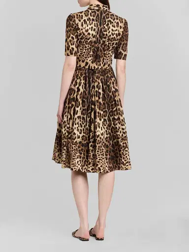 Dolce & Gabbana Women's Leopard Print Cotton Poplin Midi Shirtdress - Leo New - Size 14 | Thumbnail 3 Dolce & Gabbana Women's Leopard Print Cotton Poplin Midi Shirtdress - Leo New - Size 14 | Thumbnail 3