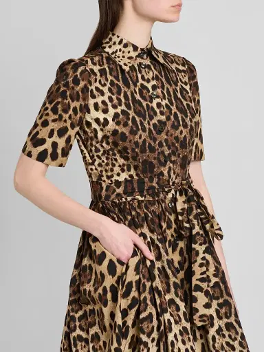 Dolce & Gabbana Women's Leopard Print Cotton Poplin Midi Shirtdress - Leo New - Size 14 | Thumbnail 5 Dolce & Gabbana Women's Leopard Print Cotton Poplin Midi Shirtdress - Leo New - Size 14 | Thumbnail 5