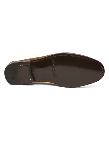 Santoni Men's Burnished Suede Loafers - Brown | Thumbnail 7 Santoni Men's Burnished Suede Loafers - Brown | Thumbnail 7