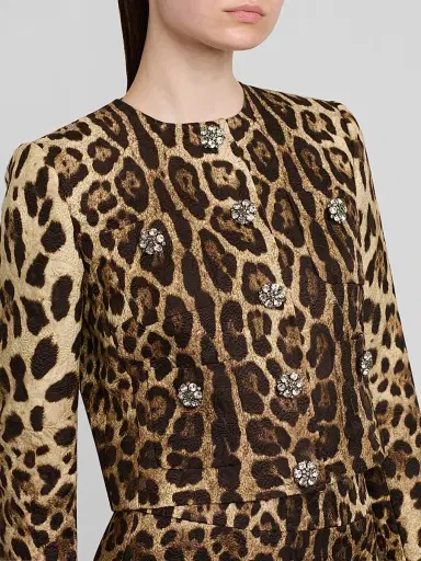 Dolce & Gabbana Women's Leopard-Print Cotton-Blend Crop Jacket | Thumbnail 5 Dolce & Gabbana Women's Leopard-Print Cotton-Blend Crop Jacket | Thumbnail 5