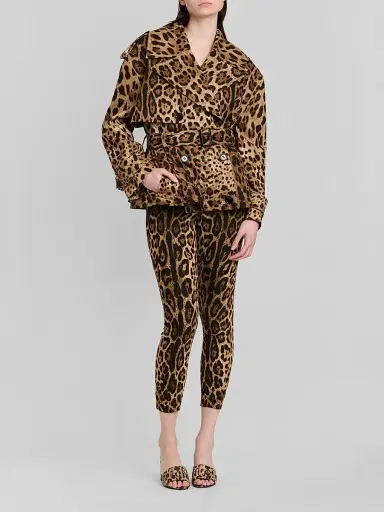 Dolce & Gabbana Women's Leopard Print Crop Leggings | Thumbnail 2