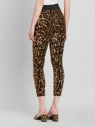 Dolce & Gabbana Women's Leopard Print Crop Leggings | Thumbnail 3