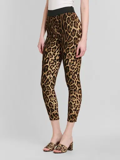 Dolce & Gabbana Women's Leopard Print Crop Leggings | Thumbnail 4