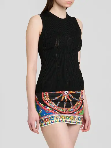 Dolce & Gabbana Women's Mesh Tank - Nero - Size 12 | Thumbnail 4