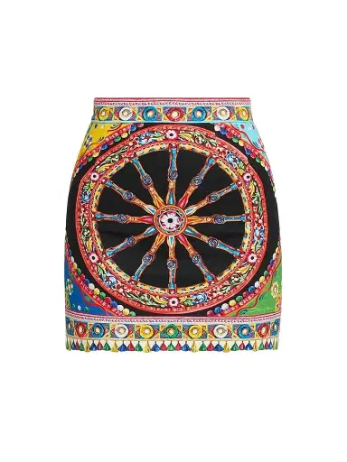Dolce & Gabbana Women's Printed Stretch Cotton Mini Skirt | Thumbnail 1 Dolce & Gabbana Women's Printed Stretch Cotton Mini Skirt | Thumbnail 1