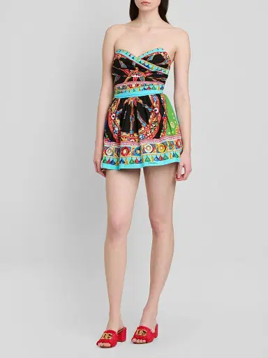Dolce & Gabbana Women's Printed Cotton Mini Dress - Variante Abbinata - Size 10 | Thumbnail 2
