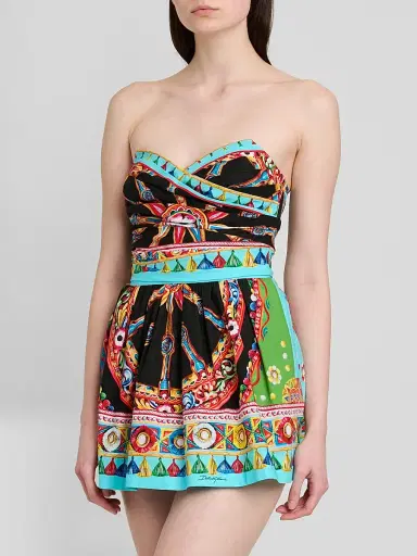 Dolce & Gabbana Women's Printed Cotton Mini Dress - Variante Abbinata - Size 10 | Thumbnail 4
