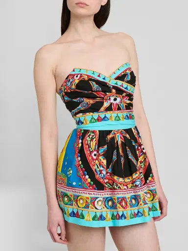 Dolce & Gabbana Women's Printed Cotton Mini Dress - Variante Abbinata - Size 10 | Thumbnail 5