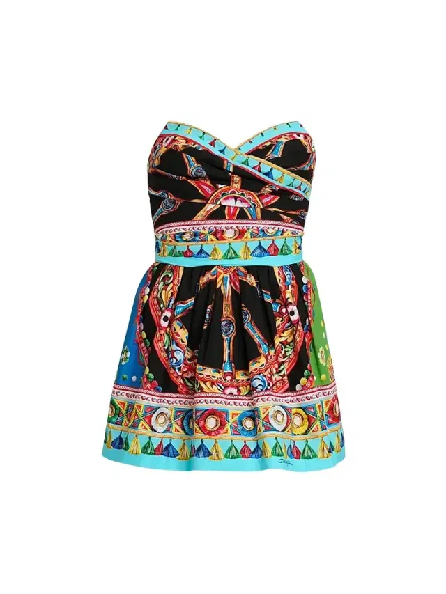 Women's Printed Cotton Mini Dress - Variante Abbinata - Size 10 Women's Printed Cotton Mini Dress - Variante Abbinata - Size 10