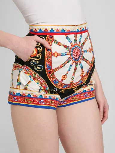 Dolce & Gabbana Women's Printed Cotton Shorts | Thumbnail 5 Dolce & Gabbana Women's Printed Cotton Shorts | Thumbnail 5