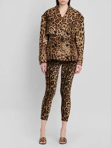 Dolce & Gabbana Women's Leopard-Print Short Trench Coat - Leo New - Size 12 | Thumbnail 2 Dolce & Gabbana Women's Leopard-Print Short Trench Coat - Leo New - Size 12 | Thumbnail 2