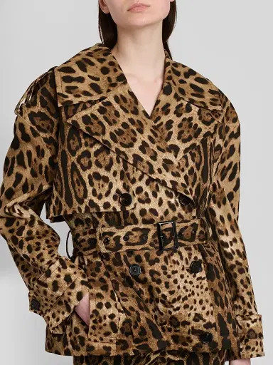 Dolce & Gabbana Women's Leopard-Print Short Trench Coat - Leo New - Size 12 | Thumbnail 5 Dolce & Gabbana Women's Leopard-Print Short Trench Coat - Leo New - Size 12 | Thumbnail 5