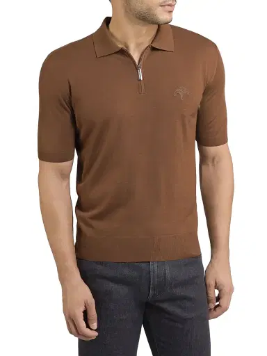 Stefano Ricci Men's Zip Polo Shirt | Thumbnail 2 Stefano Ricci Men's Zip Polo Shirt | Thumbnail 2