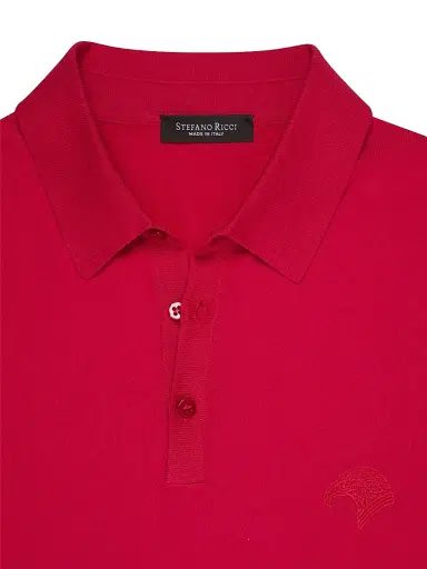 Stefano Ricci Men's Three Button Polo Shirt - Red - Size 40 | Thumbnail 2 Stefano Ricci Men's Three Button Polo Shirt - Red - Size 40 | Thumbnail 2