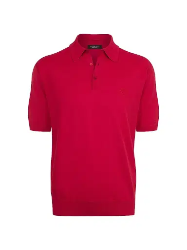 Stefano Ricci Men's Three Button Polo Shirt - Red - Size 40 | Thumbnail 1 Stefano Ricci Men's Three Button Polo Shirt - Red - Size 40 | Thumbnail 1