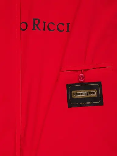 Stefano Ricci Men's Windbreaker Jacket with Zip Closure - Traffic Red - Size 42 | Thumbnail 2