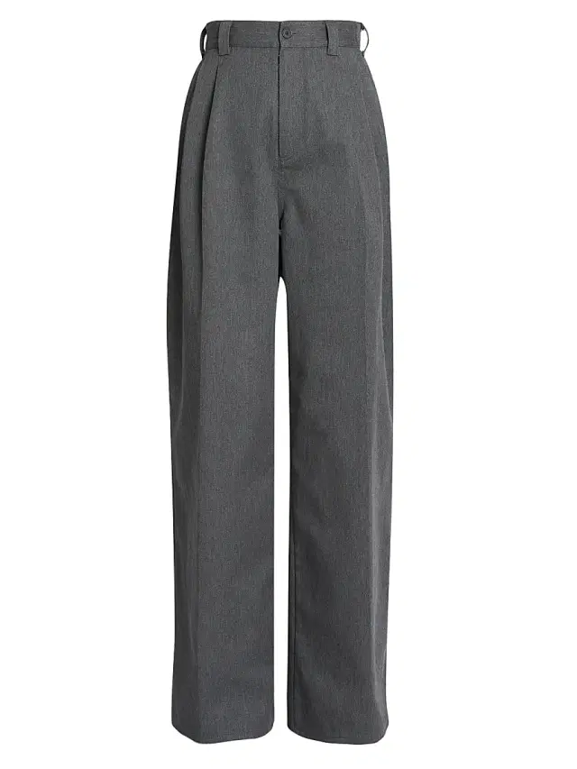 Maison Margiela Women's Pleated Wide-Leg Trousers - Anthracite Melange
