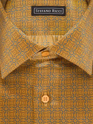 Stefano Ricci Men's Handmade Silk Dress Shirt - Brown - Size 17 | Thumbnail 2 Stefano Ricci Men's Handmade Silk Dress Shirt - Brown - Size 17 | Thumbnail 2