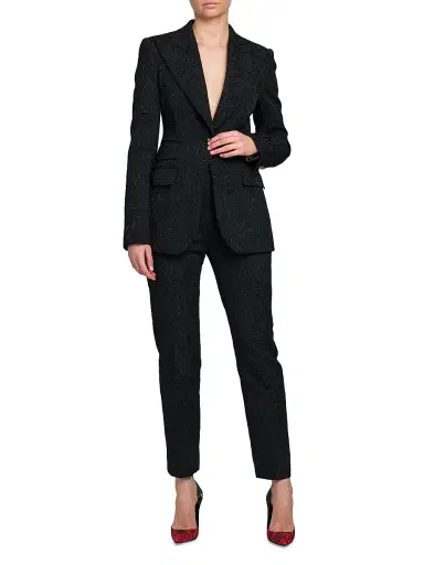Dolce & Gabbana Women's Jacquard Skinny Suiting Pants - Nero - Size 0 | Thumbnail 2
