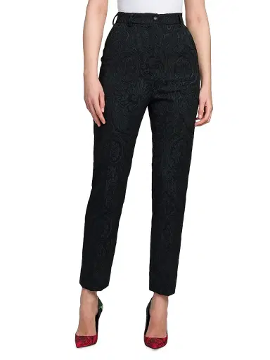 Dolce & Gabbana Women's Jacquard Skinny Suiting Pants - Nero - Size 0 | Thumbnail 3
