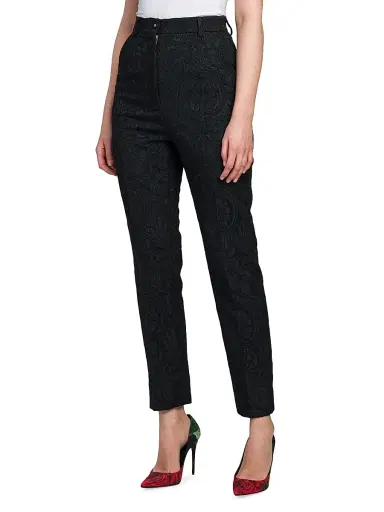 Dolce & Gabbana Women's Jacquard Skinny Suiting Pants - Nero - Size 0 | Thumbnail 4