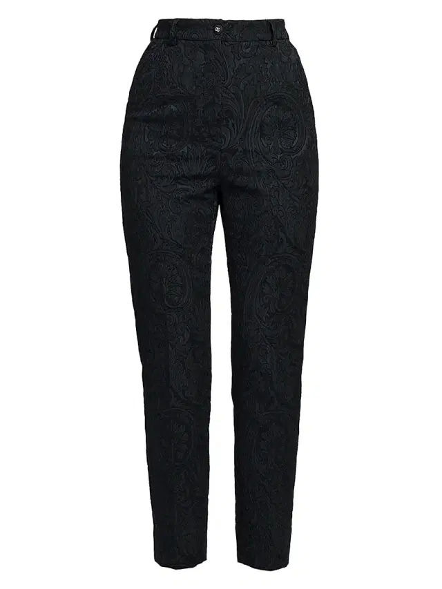 Dolce & Gabbana Women's Jacquard Skinny Suiting Pants - Nero